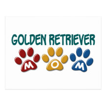 GOLDEN RETRIEVER Mom Paw Print 1 Post Card
