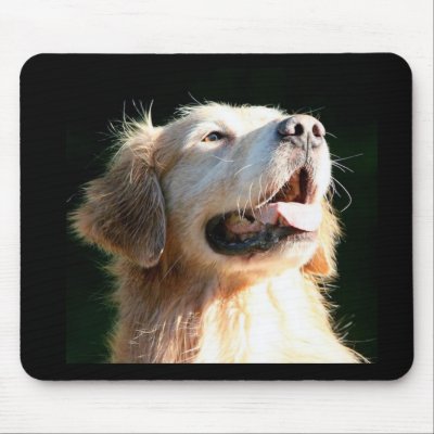 Golden Retriever Mousepad Happy Puppy by normagolden