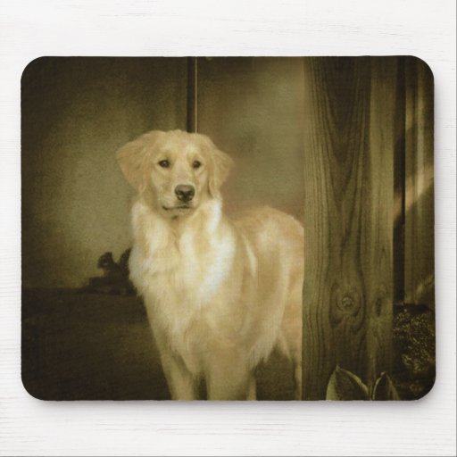 Golden Retriever Mousepad Lady In Waiting