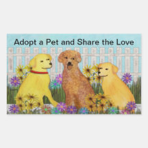Golden Retriever Pet Adoption Stickers