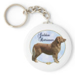 Golden Retriever Portrait Keychain