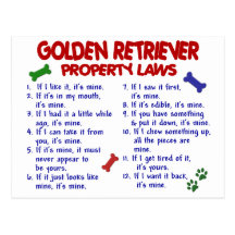 Golden Retriever Property Laws 2 Post Cards