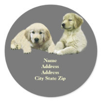 Golden Retriever Puppy Address Label
