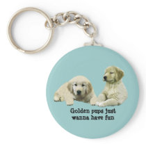 Golden Retriever Puppy Keychain