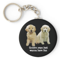 Golden Retriever Puppy Keychain