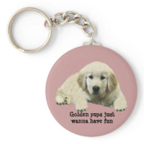 Golden Retriever Puppy Keychain