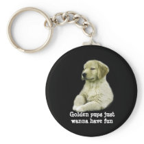 Golden Retriever Puppy Keychain