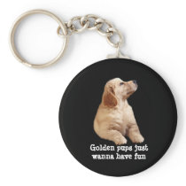 Golden Retriever Puppy Keychain