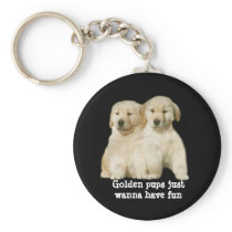Golden Retriever Puppy Keychain