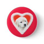 Golden Retriever Puppy Valentine Gifts Buttons