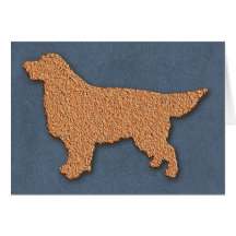 "Golden Retriever Silhouette on Bllue" Greeting Card