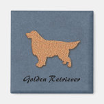 "Golden Retriever Silhouette on Blue" Magnet