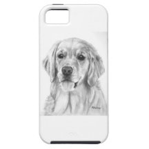 Golden Retriever Sketch iPhone 5 Cases