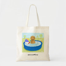 Golden Retriever "Summertime" Tote Bags
