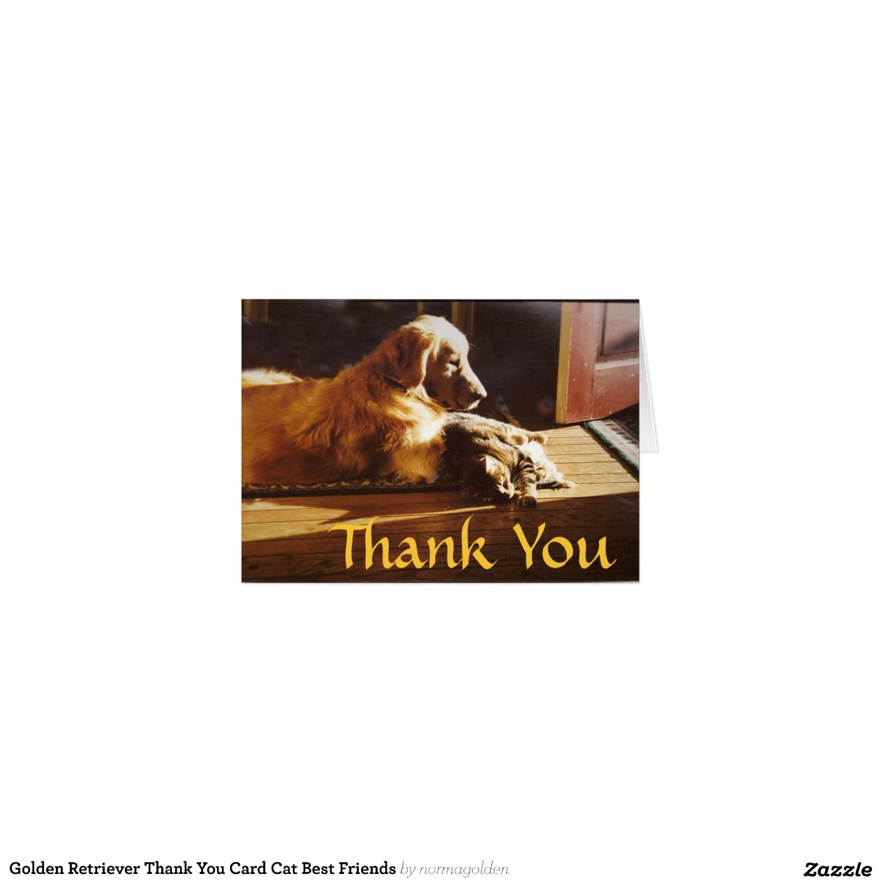 Golden Retriever Thank You Card Cat Best Friends Zazzle
