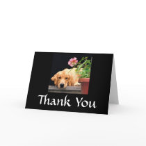 Golden Retriever Thank You Card Flower