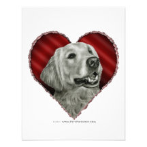 Golden Retriever with Heart Personalized Invites