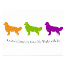 Golden Retrievers Colour My World With Joy Post Cards