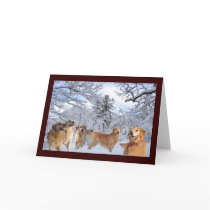 Golden Retrievers In The Snow Greeting Card