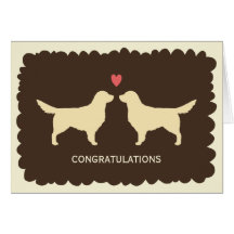 Golden Retrievers Wedding Congratulations Card
