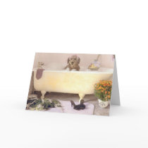 Golden Retriver Rub A Dub Dub All Occasion Card
