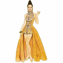 Golden Retro Fashions Ornament Photo Cut Out