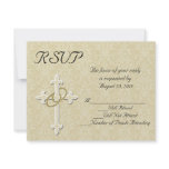 Golden Rings Christian Wedding RSVP Card Custom Invitations
