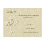 Golden Rings w/Cross, Christian RSVP Reply Post Cards