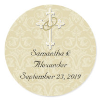 Golden Rings with Cross, Christian Envelope Seal