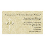 Golden Rings with Cross, Elegant Christian Love Business Card