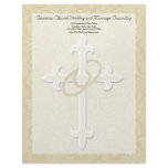 Golden Rings with Cross, Elegant Christian Love Letterhead Design