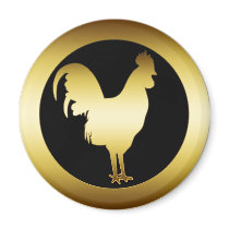 GOLDEN ROOSTER REFRIGERATOR MAGNET