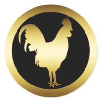GOLDEN ROOSTER ROUND STICKER