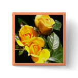 Golden Rose Blooms Pin