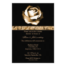Golden Rose Bridal Shower Invitation