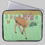 Golden Rose Deer & Peacock Green Computer Sleeve laptop sleeves
