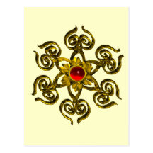GOLDEN ROSE RUBY POSTCARD