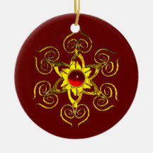 GOLDEN ROSE RUBY ,Red and Blue Christmas Ornaments
