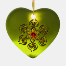 GOLDEN ROSE RUBY ,Yellow Topaz ,Purple Pink Christmas Tree Ornaments