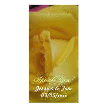 Golden Rose Wedding Photo Card Template