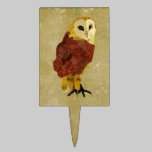 Golden Ruby Owl Cake Topper cake picks