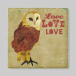 Golden Ruby Owl Love Magnet magnets