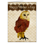 Golden Ruby Owl Mother's Day Card