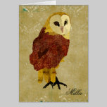 Golden Ruby Owl Personalized Notecard cards
