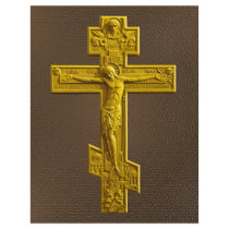 Golden Russian orthodox cross Personalized Flyer