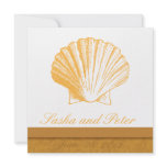 Golden Sand Shell Beach Wedding Invitations