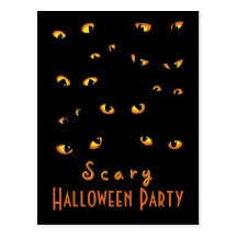 Golden Scary Eyes Postcard Invite