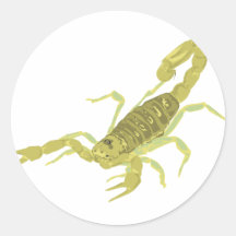 Golden Scorpion Round Stickers