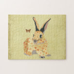 Golden Shabby Floral Bunny Puzzle puzzles