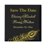 Golden Shake your Tail Feathers Save the Date Fridge Magnet